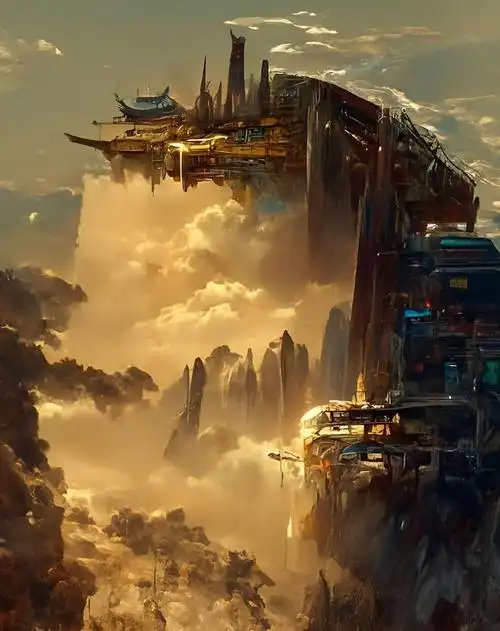 科幻感十足的场景合起来还是蒙娜丽莎的轮廓tdrawaiart