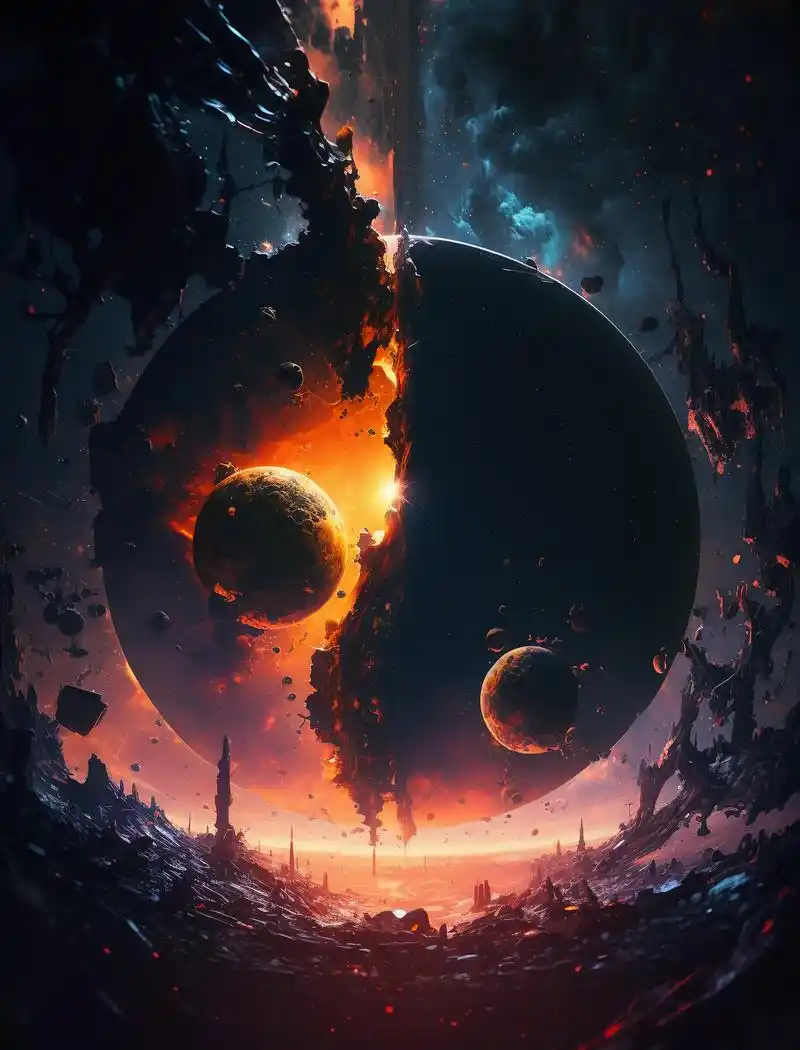 「ai出图」浩瀚宇宙海洋,科幻太空核心