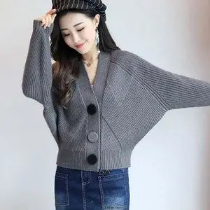 【高腰蝙蝠袖毛衣开衫女短款图片】高腰蝙蝠袖毛衣开衫女短款图片大全