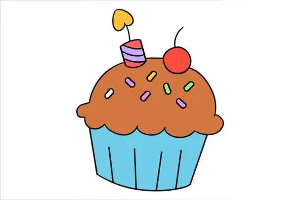 甜点小蛋糕简笔画步骤画法图片大全,简笔画图片