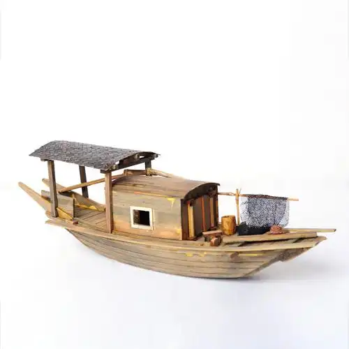特价包邮手工实木做旧木制帆船摆件乌篷船工艺品渔船模型江南特色淘宝