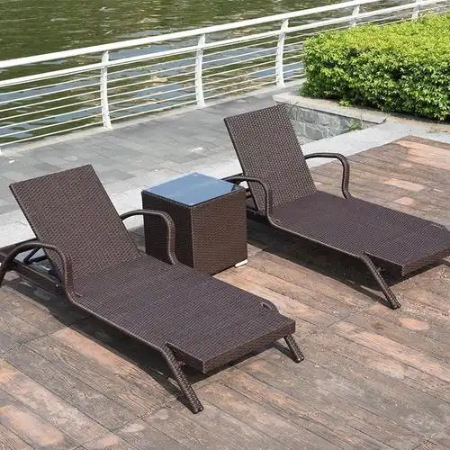 森美人户外躺床庭院编织躺椅防水防晒泳池沙滩椅休闲花园室外藤椅沙发