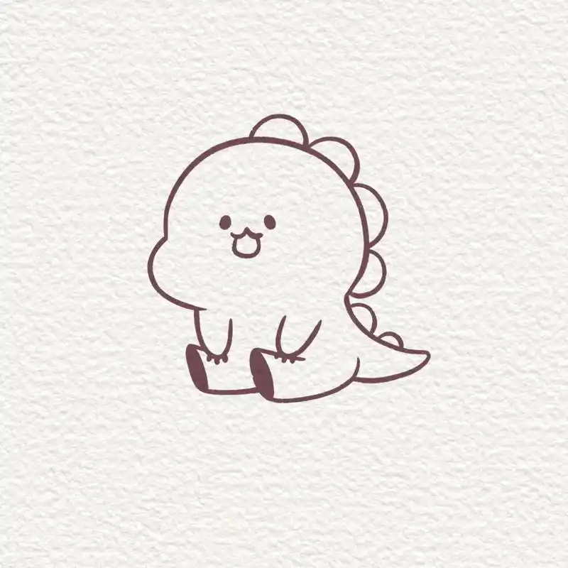 96一看就会的简笔画教程(可爱小恐龙) 96每日一画 96超简单一看