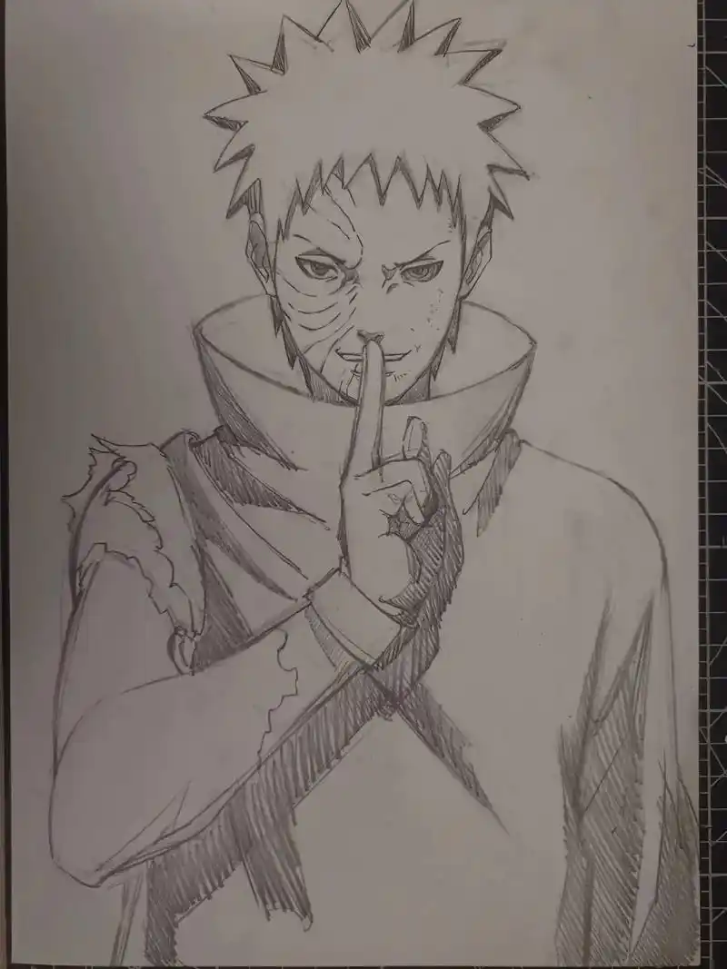 画一个忍战带土#图文伙伴计划 #火影忍者 #带土 #图文 # - 抖音