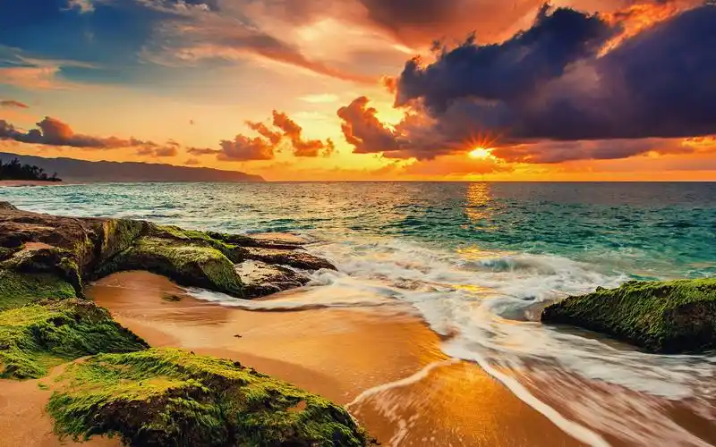 唯美海边沙滩风景桌面壁纸