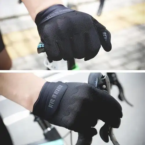 自行车手套男春夏季山地车长指防护自行车全指骑行手套