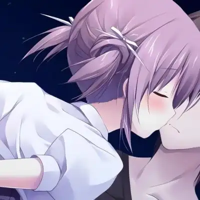 女生亲吻男生真爱动漫情头图片