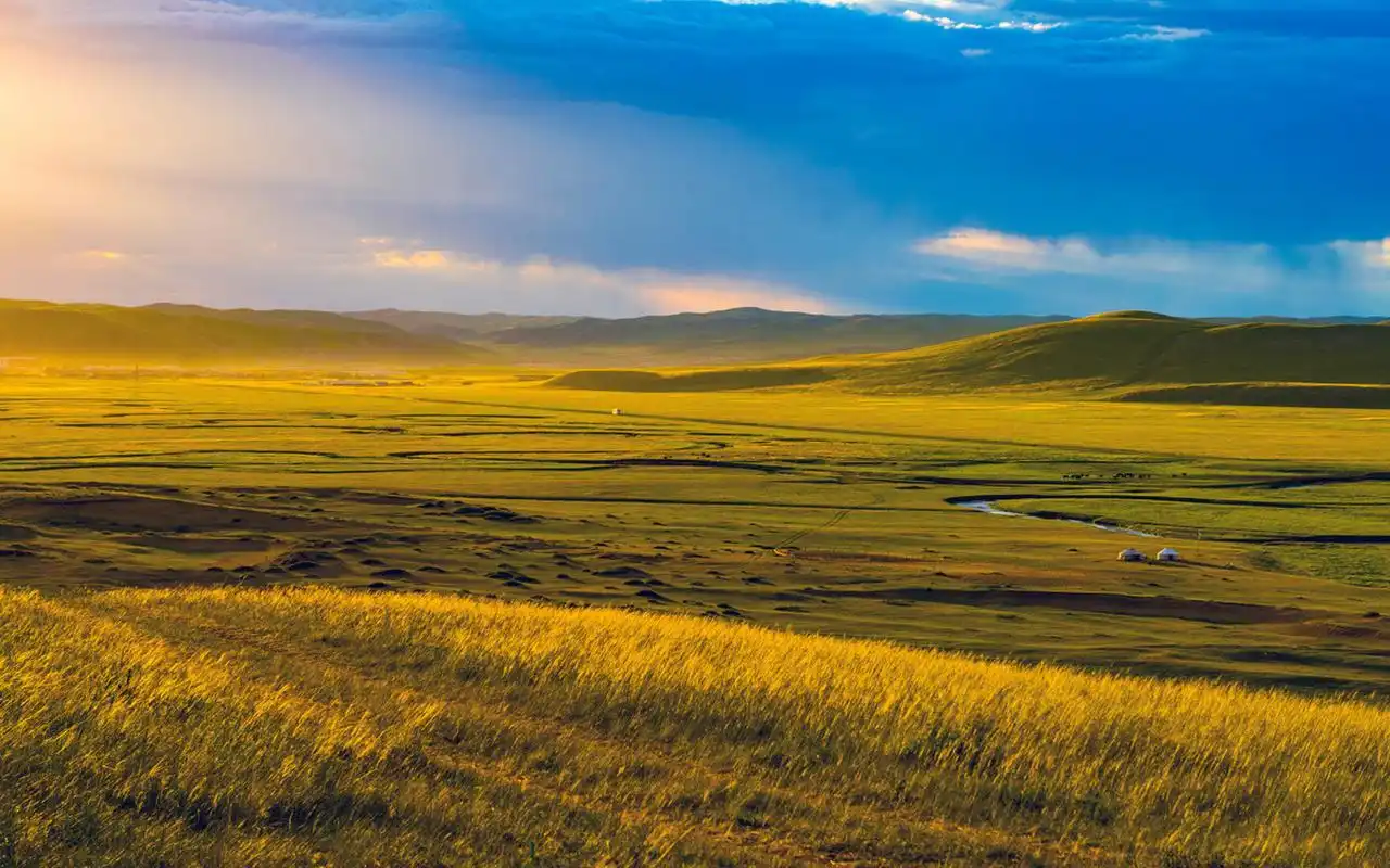 一望无际的绿色大草原唯美风景图片桌面壁纸