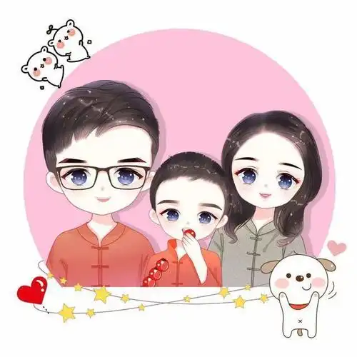 个性头像,一组幸福家庭亲子微信头像,手绘风喜欢吗?