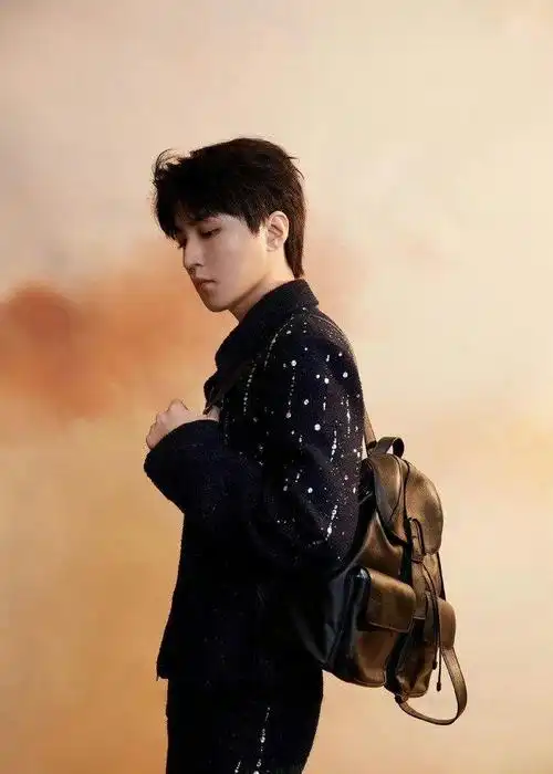 王俊凯 黑色亮钻套装 墨镜 摩登时尚帅气十足