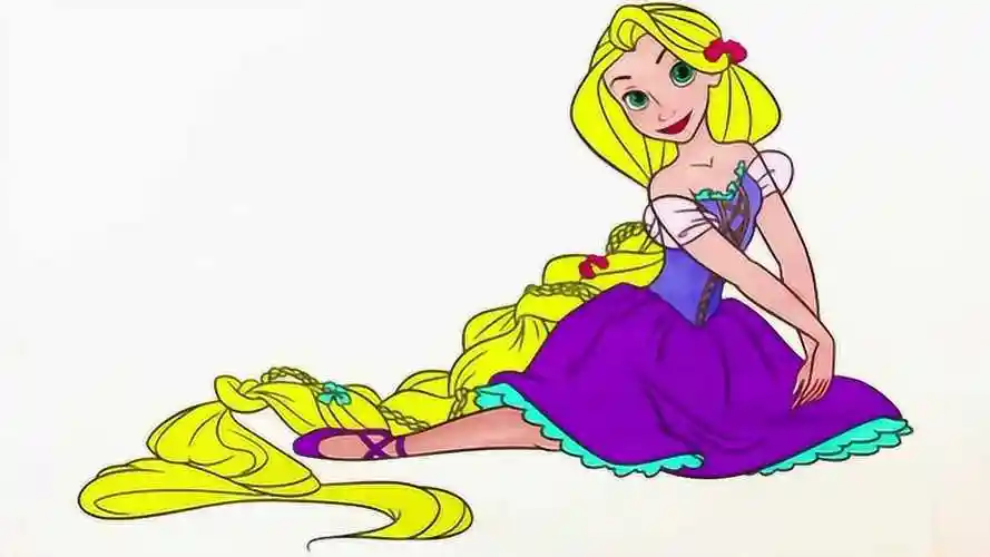 亲子简笔画长发公主画画