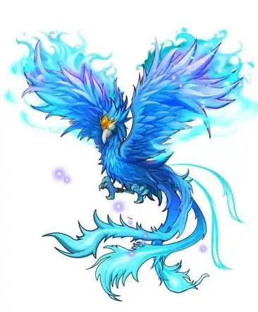蓝色凤凰设计元素