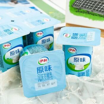 风味发酵乳90*16杯/装肪酸牛奶营养早餐酸奶 伊利低脂肪原味90g*16杯