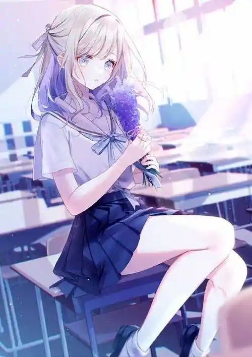 half-up hairstyle公主发型的美少女插画图片,爱了