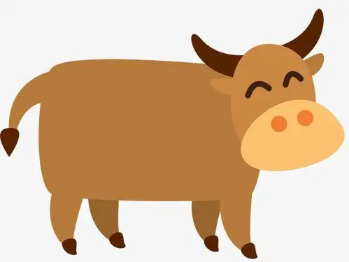 手绘水彩农耕芒种老黄牛耕地农畜矢量