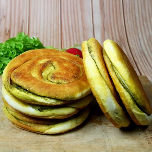 虎钢馋甘肃特产小吃美食油锅盔大饼子平凉手工油馍馍烧饼早餐咸香饼5