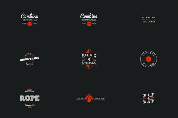 [编号37]102种英文logo排版水印设计psd模板送字体店铺设计素材