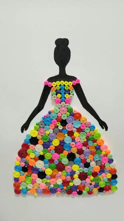 纽扣艺术作品纽扣裙子