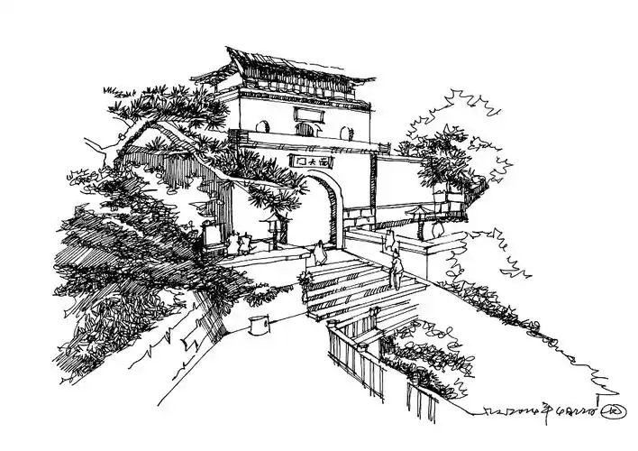 之前画的泰山南天门