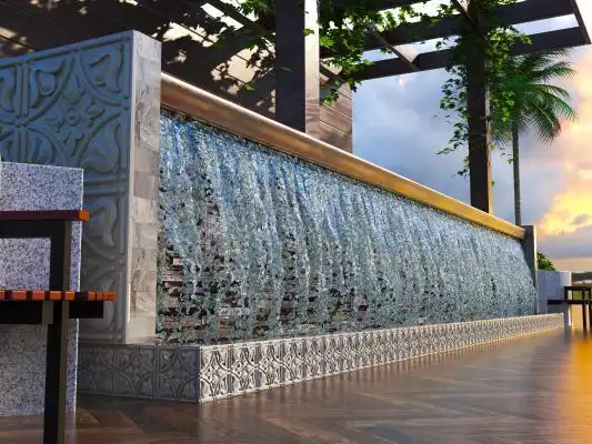 现代流水瀑布墙 流水墙【id:143744419】