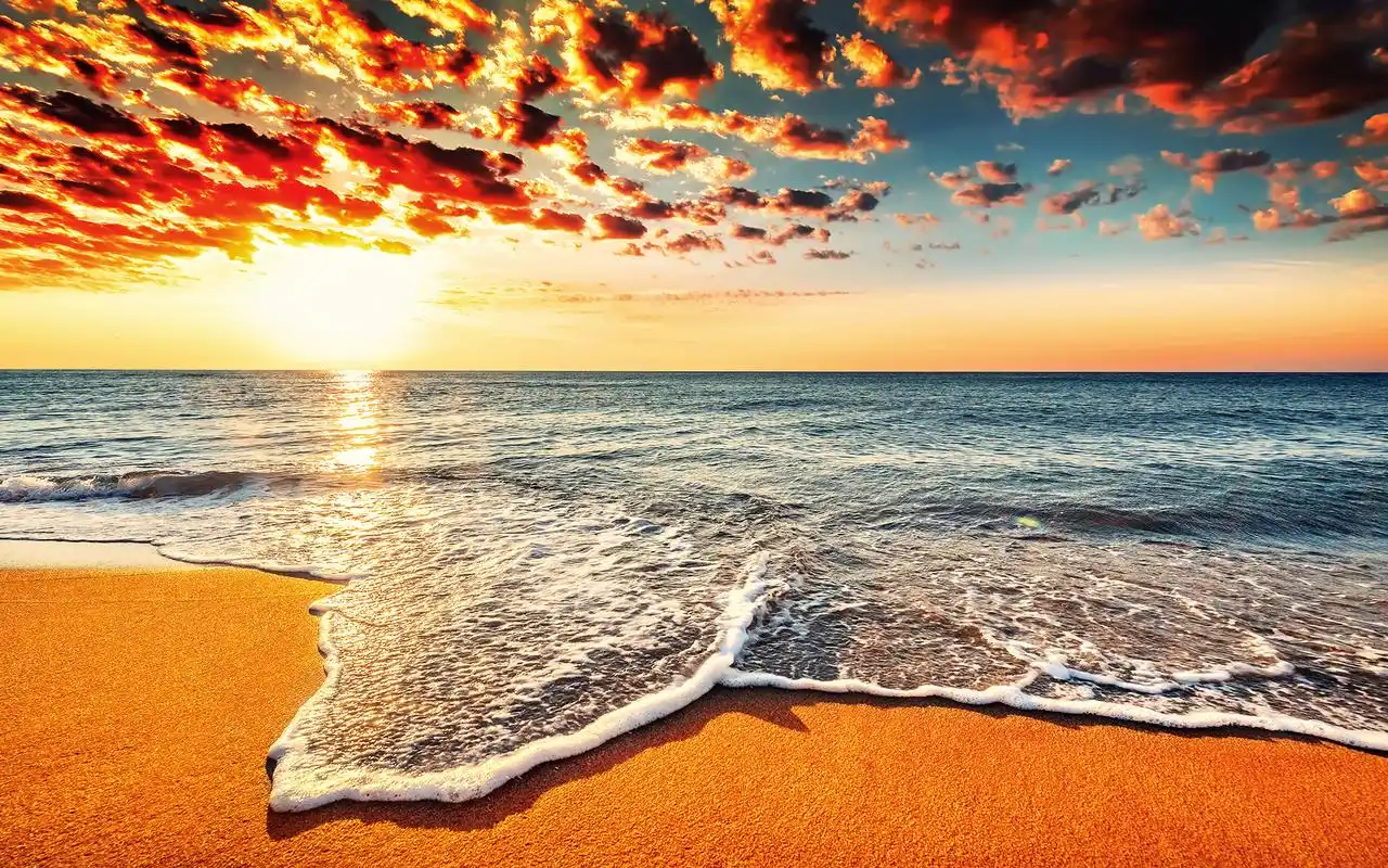 唯美海边沙滩风景桌面壁纸