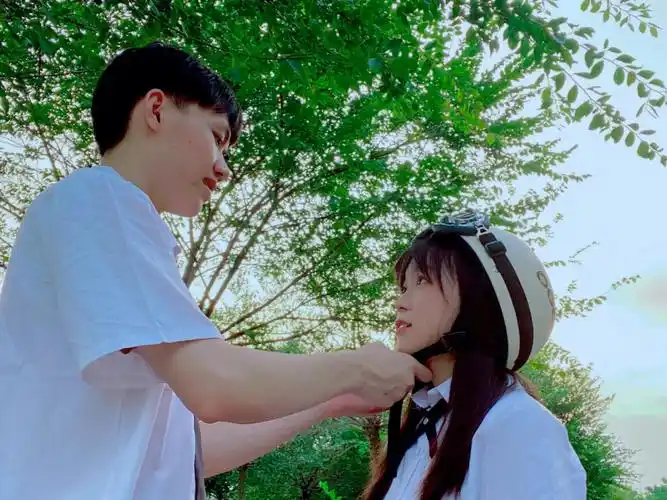 情侣校园风拍照日系风照片