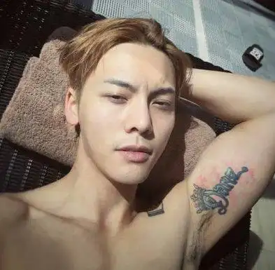 中国纹身明星陈伟霆手臂上创意的英文纹身图片