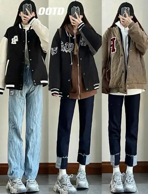 今年咖色好流行!很韩系!还有字母的设计!简简单单!搭配的卷边裤!