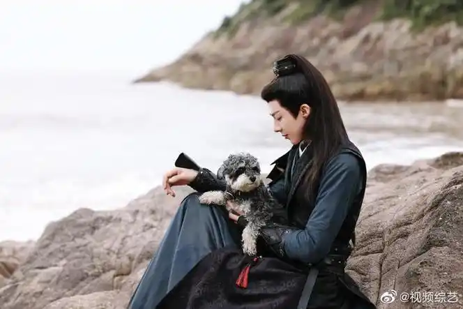 刘宇宁520随拍囿 呆米与经纪人刘宇宁海边默契六连拍好可爱啊