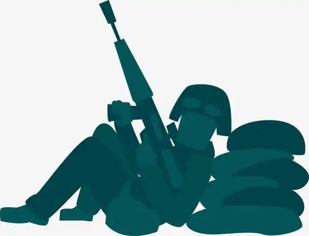 战地士兵英勇埋伏png图片