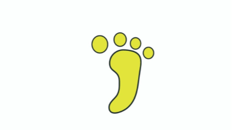 小脚丫彩色简笔画