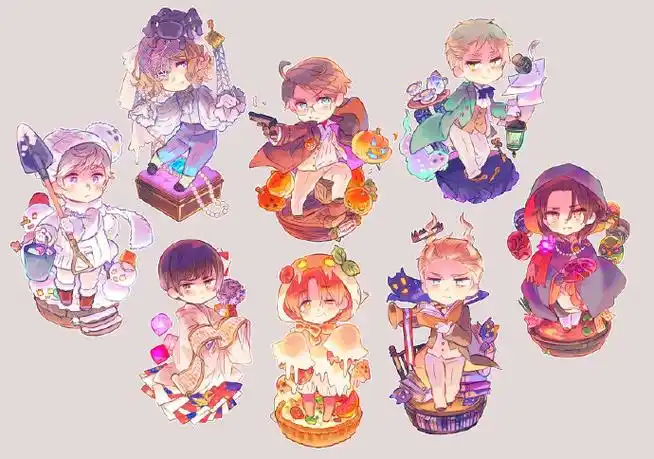 黑塔利亚#作者 日丸屋秀和 4/1愚人节更新"今天是万圣节99"