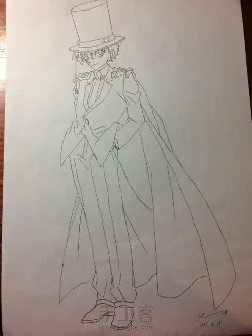 《名侦探柯南》人物立绘怪盗基德铅笔画