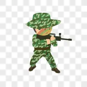 卡通军人持枪瞄准图片素材