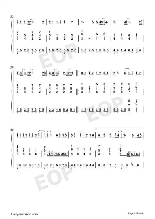 枫-周杰伦双手简谱预览5