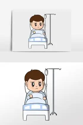 人住院痛苦输液健康插画民生医疗医生病人住院痛苦体检健康插画病人