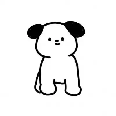 简笔画风格的黑白简约卡通头像