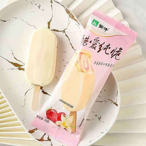 5支蒙牛酷爱纯脆草莓香草口味雪糕冰淇淋袋装冰淇淋