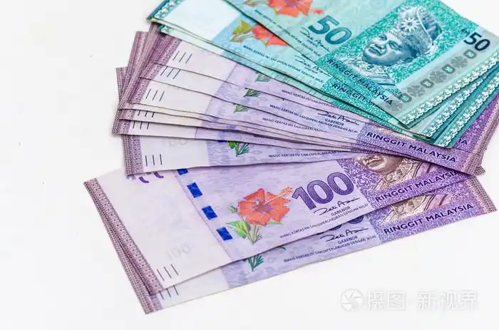 马来西亚的钱在白色的背景特写