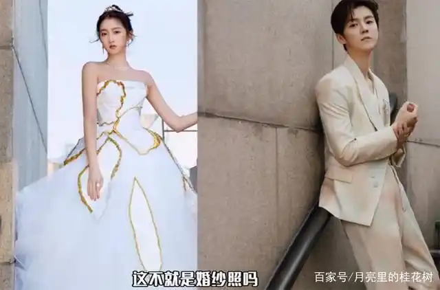 鹿彤形"的鹿晗和关晓彤,俩人在同一地点拍照,但没同框,同色系的婚纱照