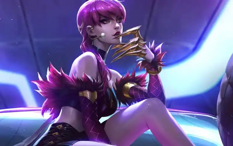 女团kda主唱伊芙琳建模卡牌都心动了你呢