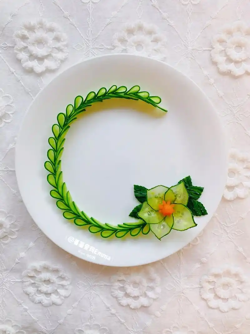 盘饰围边|家宴年夜饭黄瓜仪式感摆盘～91