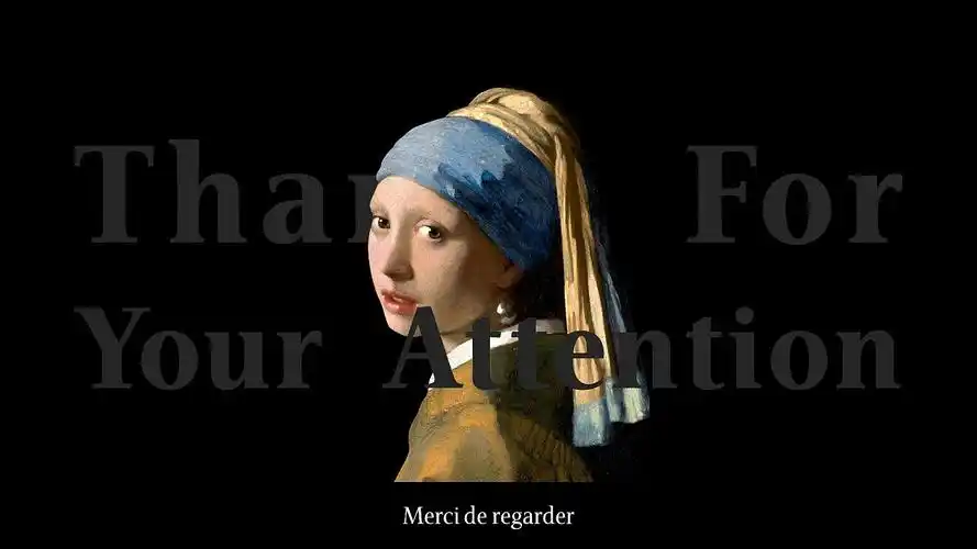 ppt模板戴珍珠耳环的少女