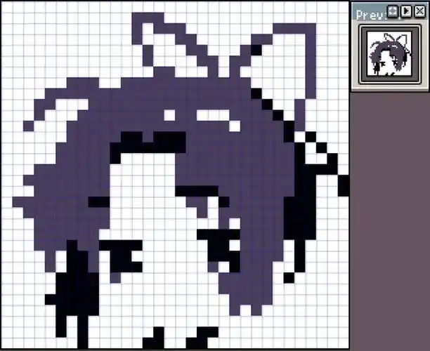 手绘像素画鬼灭之刃蝴蝶忍32x32拼豆图纸