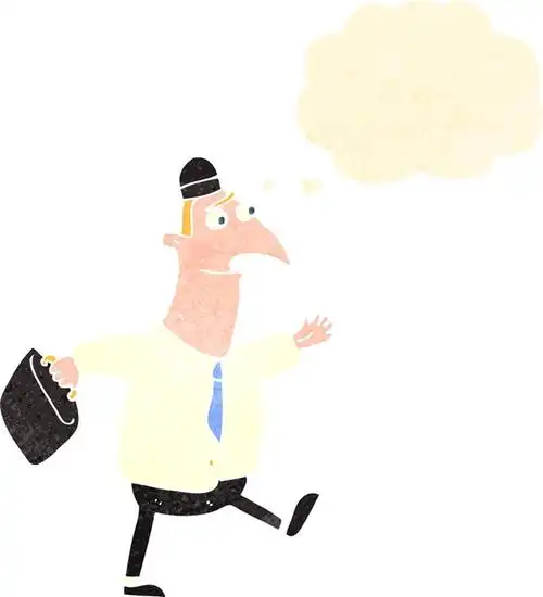 复古,卡通,男人,步行上班