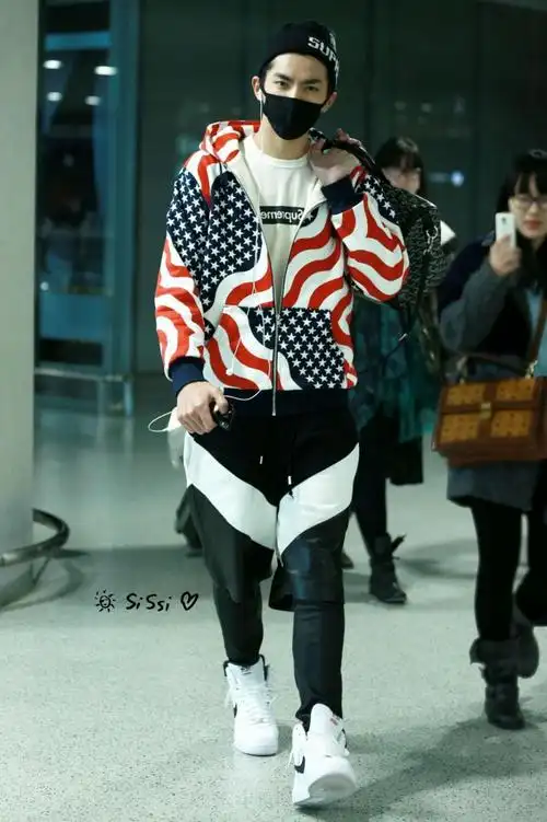 2014吴亦凡 首都机场送机 虹桥机场到达_高清图片大全-爱豆app