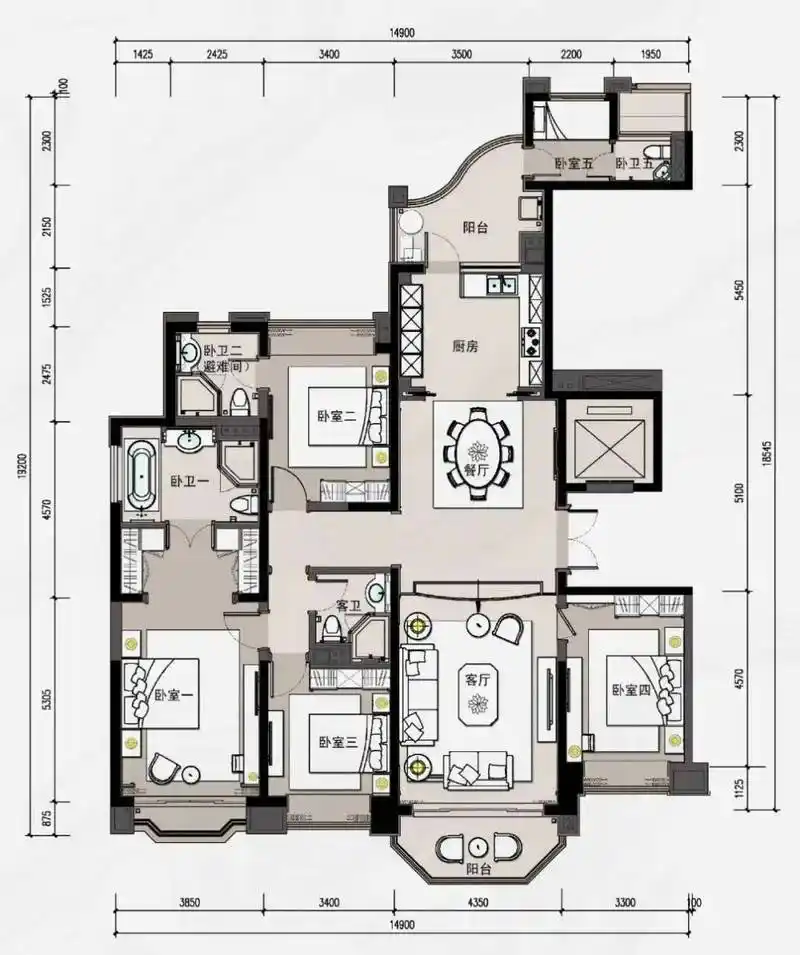 大平层有保姆房就可以称之为豪宅,毕竟能请得起保姆的人是不差钱的,其