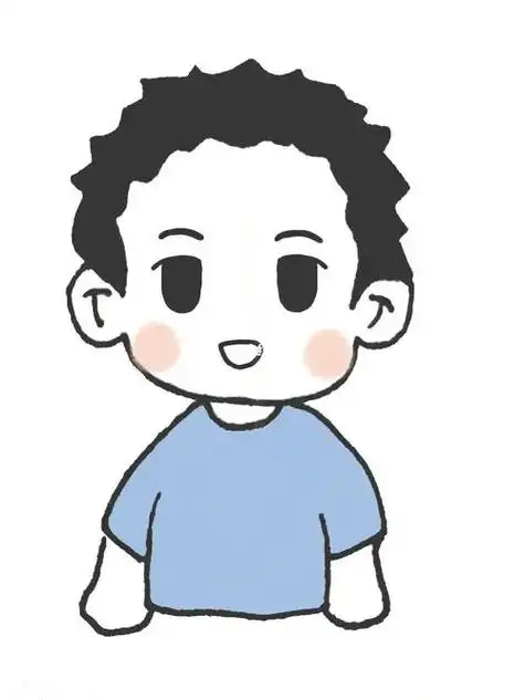 平头小眼睛男孩子简笔画