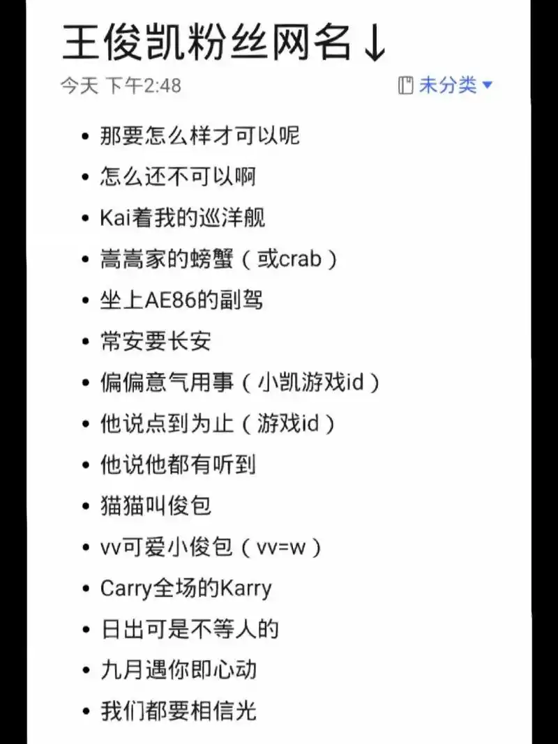 浅出一篇王俊凯粉丝的网名吧1.
