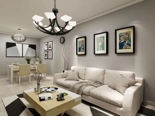 兴冶国际锦府90平现代风格三居室装修效果图